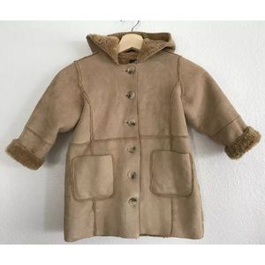 Gap Shearling Faux Hoodie Jacket Size 3 Years